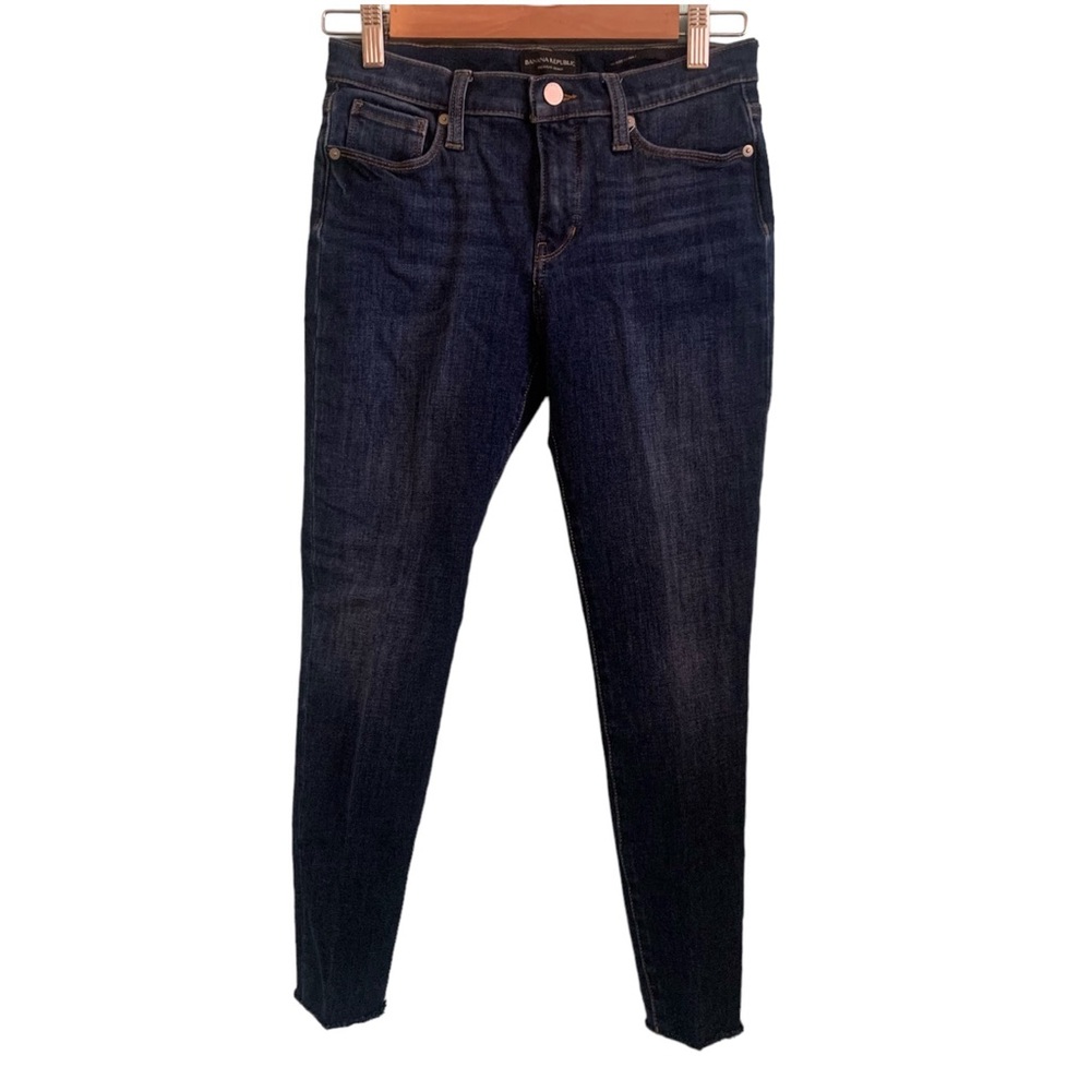 5for20 Banana Republic petite mid-rise skinny distressed hem jeans